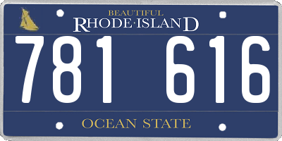 RI license plate 781616