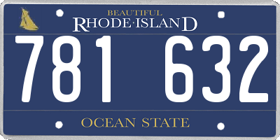 RI license plate 781632