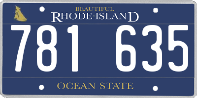 RI license plate 781635