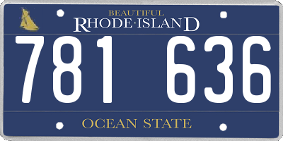 RI license plate 781636