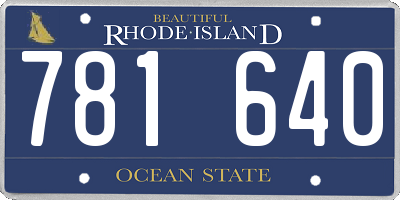 RI license plate 781640