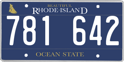 RI license plate 781642