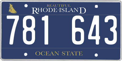 RI license plate 781643