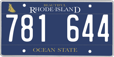 RI license plate 781644