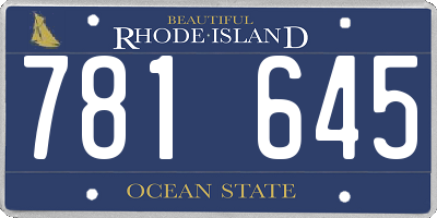 RI license plate 781645