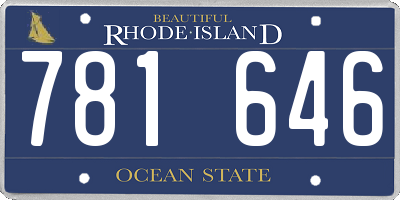 RI license plate 781646