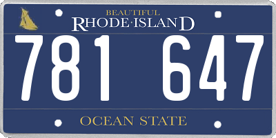 RI license plate 781647