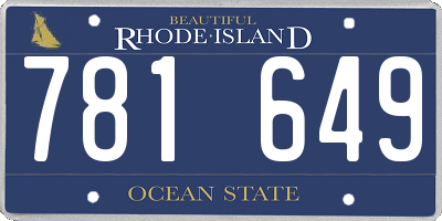 RI license plate 781649
