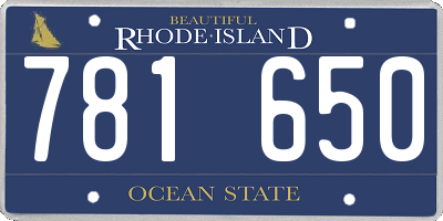 RI license plate 781650