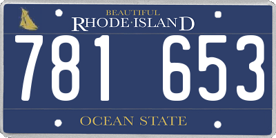 RI license plate 781653
