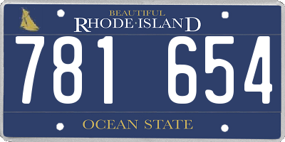 RI license plate 781654