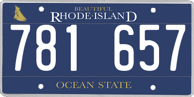 RI license plate 781657
