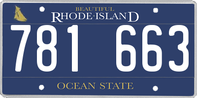 RI license plate 781663