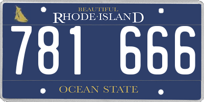 RI license plate 781666