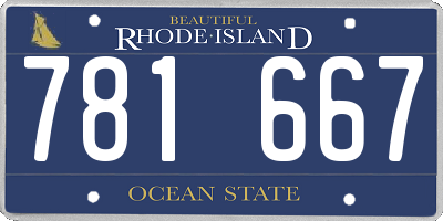 RI license plate 781667