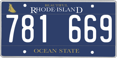 RI license plate 781669