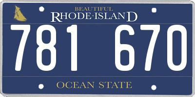 RI license plate 781670