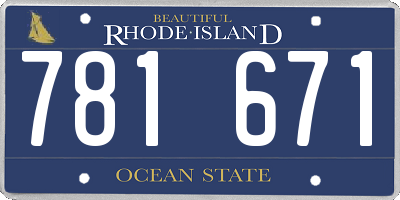RI license plate 781671