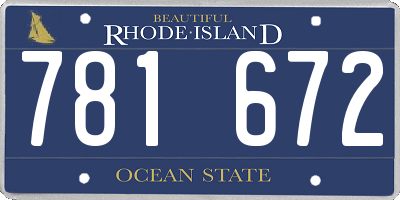 RI license plate 781672