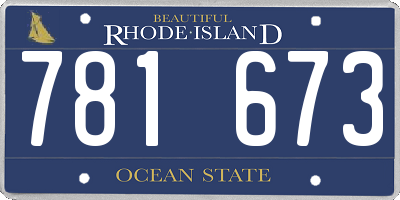 RI license plate 781673