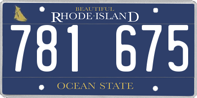 RI license plate 781675