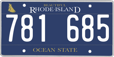 RI license plate 781685