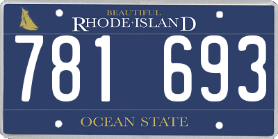 RI license plate 781693