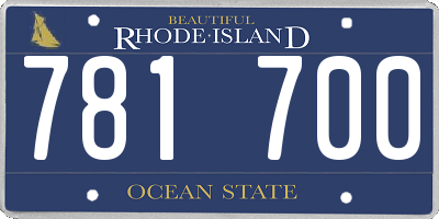 RI license plate 781700