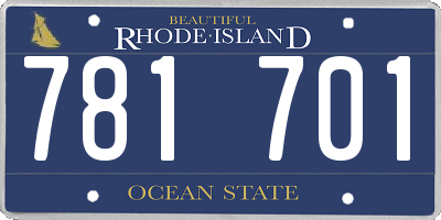 RI license plate 781701