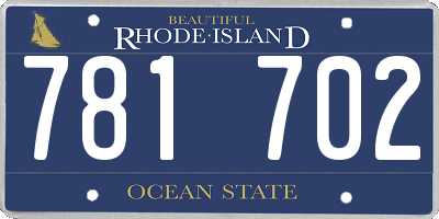 RI license plate 781702