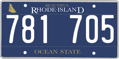 RI license plate 781705