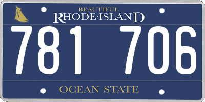 RI license plate 781706