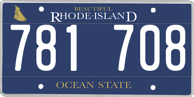 RI license plate 781708