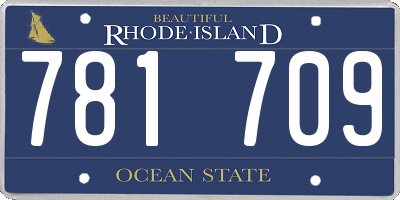 RI license plate 781709