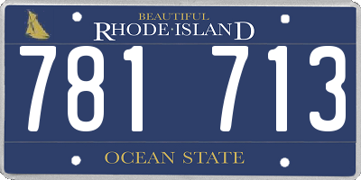 RI license plate 781713