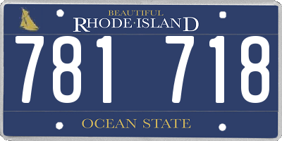 RI license plate 781718