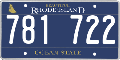 RI license plate 781722