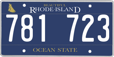 RI license plate 781723