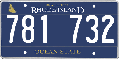 RI license plate 781732