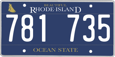 RI license plate 781735