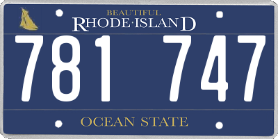 RI license plate 781747