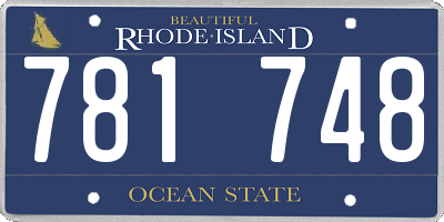 RI license plate 781748