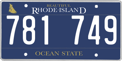 RI license plate 781749