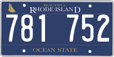 RI license plate 781752