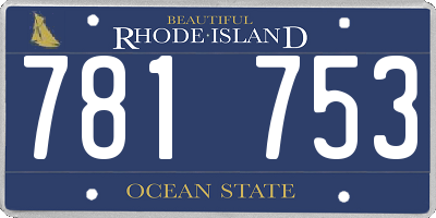 RI license plate 781753