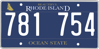 RI license plate 781754