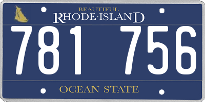 RI license plate 781756