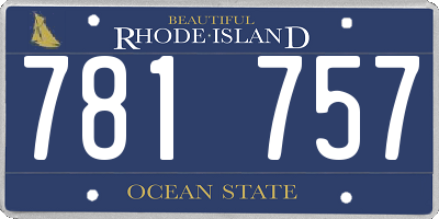 RI license plate 781757