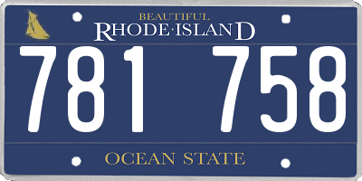 RI license plate 781758