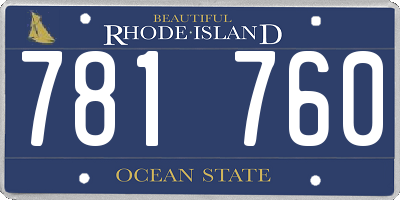 RI license plate 781760